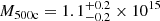 $ M_{\mathrm{500c}} = 1.1^{+0.2}_{-0.2} \times 10^{15} $