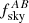 $ f_{\mathrm{sky}}^{AB} $