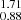$ _{0.88}^{1.71} $