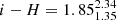 $ i-H=1.85_{1.35}^{2.34} $