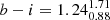 $ b-i=1.24_{0.88}^{1.71} $
