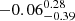 $ -0.06_{-0.39}^{0.28} $