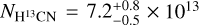${N_{{{\rm{H}}^{13}}{\rm{CN}}}} = 7.2_{ - 0.5}^{ + 0.8} \times {10^{13}}$