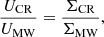 $$ \begin{aligned} \frac{U_{\rm CR}}{U_{\rm MW}} = \frac{\Sigma _{\rm CR}}{\Sigma _{\rm MW}}, \end{aligned} $$