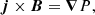 $$ \begin{aligned} {\boldsymbol{j}}\times {\boldsymbol{B}} = {\boldsymbol{\nabla }} P, \end{aligned} $$