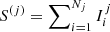 $ S^{(j)}=\sum\nolimits_{i=1}^{N_j} I_i^j $