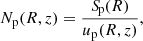$$ \begin{aligned} N_{\rm p}(R,z) = \frac{{S\!}_{\rm p}(R)}{u_{\rm p}(R,z)}, \end{aligned} $$