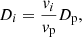 $$ \begin{aligned} D_i = \frac{v_i}{v_{\rm p}} D_{\rm p}, \end{aligned} $$