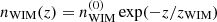 $ n_{\mathrm{WIM}}(z) = n_{\mathrm{WIM}}^{(0)} \exp(-z/z_{\mathrm{WIM}}) $