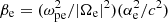 $ \beta_{\rm e} = (\omega_{\rm pe}^2/|\Omega_{\rm e}|^2)(\alpha_{\rm e}^2/c^2) $