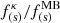 $ f_{\mathrm{(s)}}^\kappa/f_{\mathrm{(s)}}^{\mathrm{MB}} $