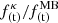 $ f_{\mathrm{(t)}}^\kappa/f_{\mathrm{(t)}}^{\mathrm{MB}} $