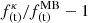 $ f_{\mathrm{(t)}}^\kappa/f_{\mathrm{(t)}}^{\mathrm{MB}}-1 $