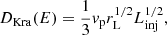 $$ \begin{aligned} D_{\rm Kra}(E)=\frac{1}{3} { v}_{\rm p} r_{\rm L}^{1/2} L_{\rm inj}^{1/2} , \end{aligned} $$