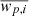 $ \overline{\mathit{w}_{p,i}} $