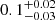 $ 0.1^{+0.02}_{-0.03} $
