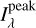 $I_\lambda ^{{\rm{peak }}}$