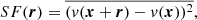$$ \begin{aligned} SF(\boldsymbol{r}) = \overline{( {v}(\boldsymbol{x} + \boldsymbol{r}) - {v}(\boldsymbol{x}) )^2 }, \end{aligned} $$