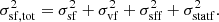 $$ \begin{aligned} \sigma _{\mathrm{sf, tot}}^2 = \sigma _{\rm sf}^2 + \sigma _{\rm vf}^2 + \sigma _{\rm sff}^2 + \sigma _{\rm statf}^{2}.\end{aligned} $$