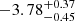 $ -3.78^{+0.37}_{-0.45} $