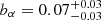 $ b_{\alpha} = 0.07^{+0.03}_{-0.03} $