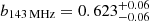 $ b_{\mathrm{143 \, MHz}} = 0.623^{+0.06}_{-0.06} $