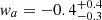 $ w_a=-0.4^{+0.4}_{-0.3} $