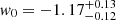 $ w_0 = -1.17^{+0.13}_{-0.12} $