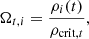 $$ \begin{aligned} \Omega _{t,i} = \frac{\rho _{i}(t)}{\rho _{\mathrm{crit},t}}, \end{aligned} $$