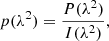 $$ \begin{aligned} p(\lambda ^2) = \frac{P(\lambda ^2)}{I(\lambda ^2)}, \end{aligned} $$