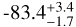 ${ - 83.4_{ - 1.7}^{ + 3.4}}$
