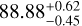 ${88.88_{ - 0.45}^{ + 0.62}}$