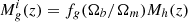 $ M_g^i(z)=f_g (\Omega_b/\Omega_m) M_h(z) $