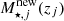 $ M_{\star,j}^\mathrm{new}(z_j) $