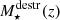 $ M_\star^\mathrm{destr}(z) $