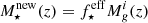 $ M_\star^\mathrm{new}(z)=f_\star^\mathrm{eff} M_g^i(z) $