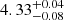 $ {4.33}_{-0.08}^{+0.04} $