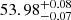 $ {53.98}_{-0.07}^{+0.08} $