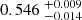 $ {0.546}~_{-0.014}^{+0.009} $