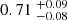 $ {0.71}~_{-0.08}^{+0.09} $