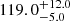 $ {119.0}_{-5.0}^{+12.0} $