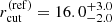 $ {r^{\mathrm{(ref)}}_{\mathrm{cut}}} = {16.0}_{-2.0}^{+3.0} $