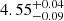 $ {4.55}_{-0.09}^{+0.04} $