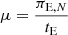 $$ \begin{aligned} \mu = {\pi _{\mathrm{E},N} \over t_{\rm E}} \end{aligned} $$