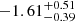 $ -1.61^{+0.51}_{-0.39} $