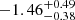 $ -1.46^{+0.49}_{-0.38} $