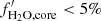 $ f^\prime_{\rm H_2O,core}<5\% $