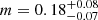 $ m= 0.18^{+0.08}_{-0.07} $