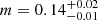 $ m=0.14^{+0.02}_{-0.01} $