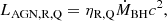 $$ \begin{aligned} L_{\rm AGN,R,Q}=\eta _{\rm R,Q}\dot{M}_{\mathrm{BH} }c^2, \end{aligned} $$